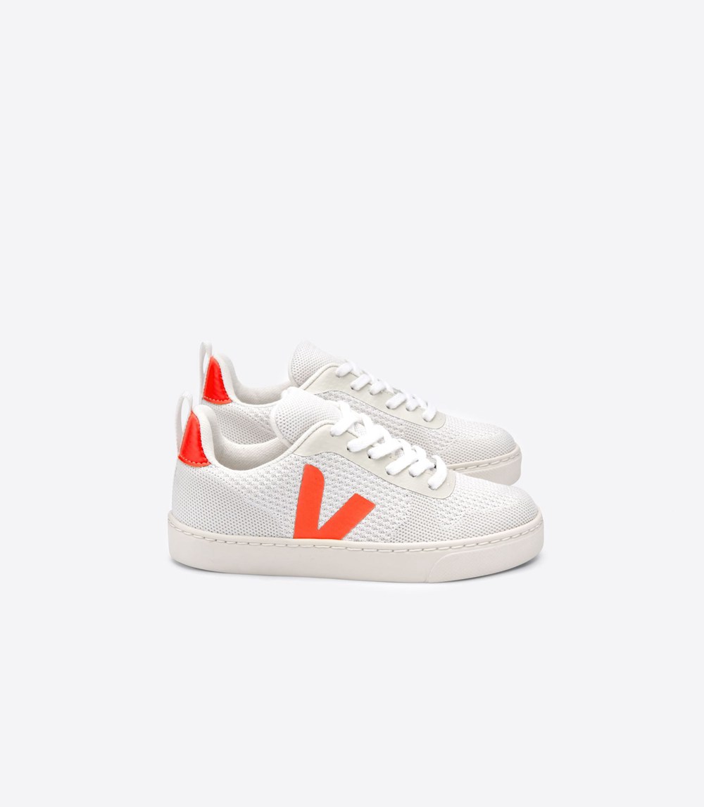 Veja Sneakers Barn - V-10 Malha - Vita/Orange - 562803-YCB